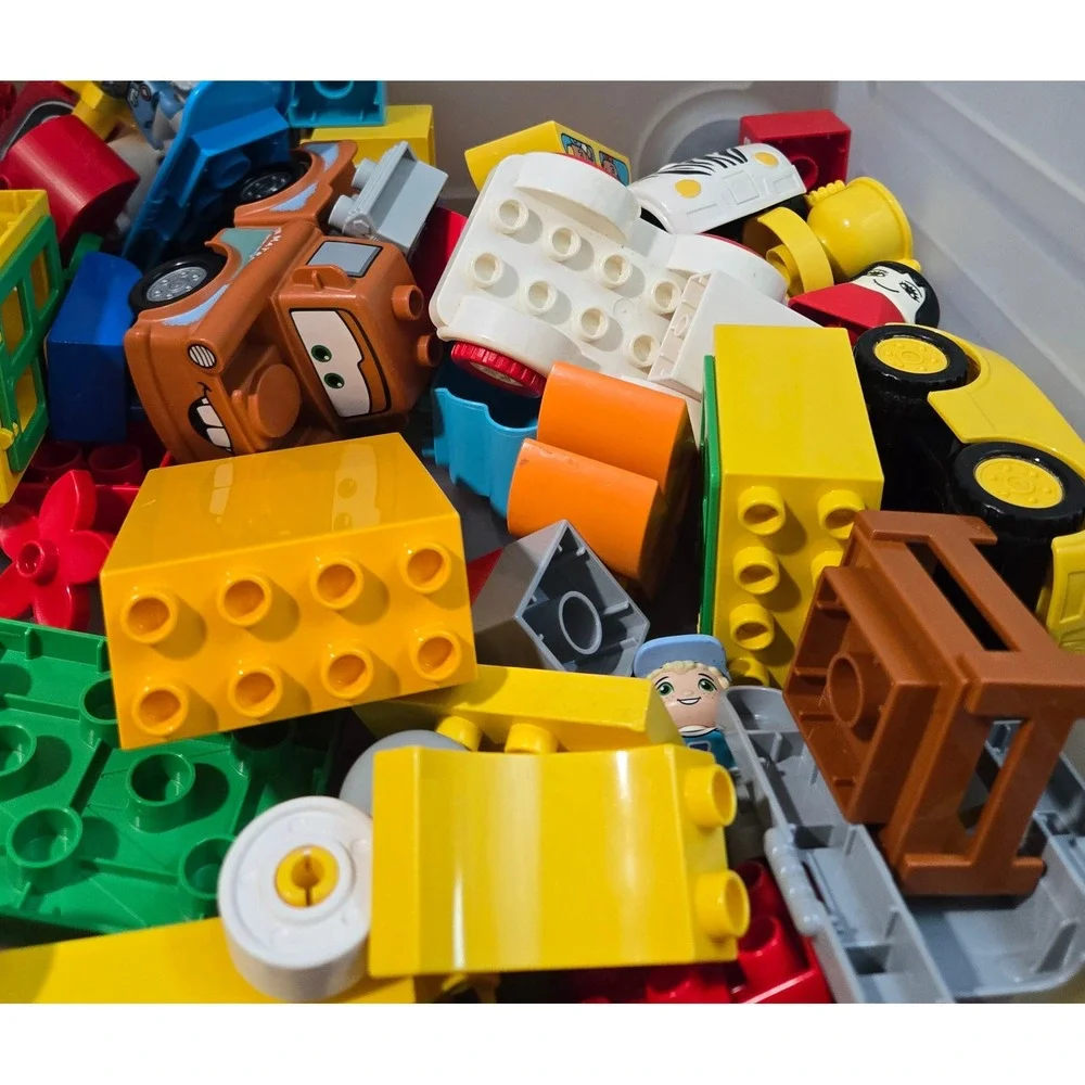 LEGO Duplo Mixed Lot Building Blocks Disney Cars Mater Train Figures Vehicles